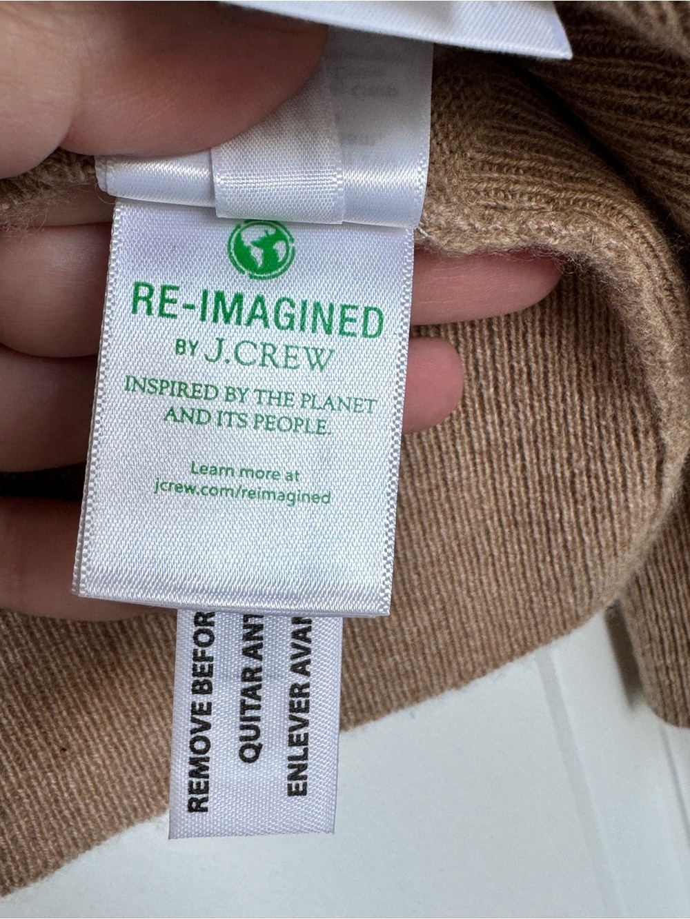 NWT J. CREW Cashmere classic-fit crewneck sweater heather camel M *NOTE* BA400 - Picture 12 of 16